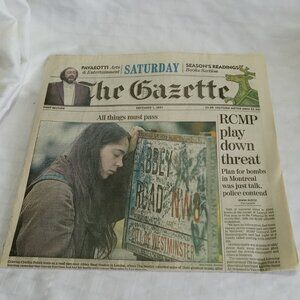 "Something in the way he moves us", The Gazette, decembre 1, 2001